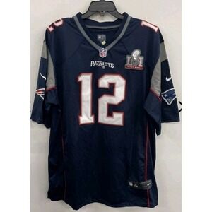 Nike Tom Brady #12 Patriots SUPERBOWL LI Stitched Jersey XXXL On Field NFL Blue